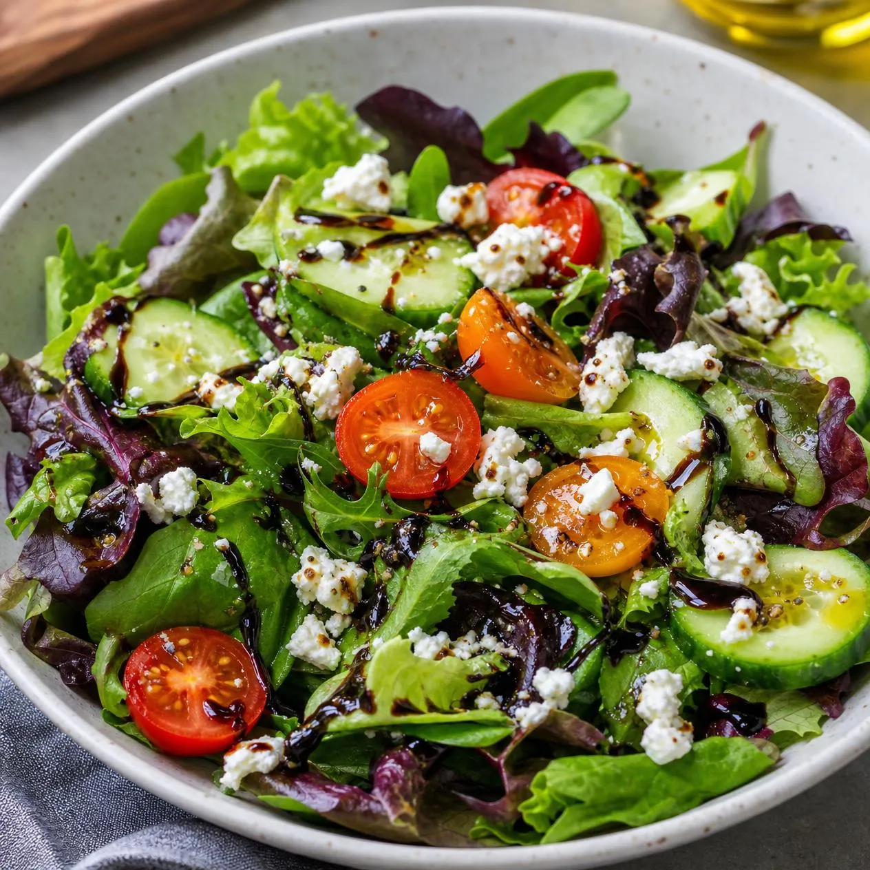 SALAD XANH VÀ PHÔ MAI FETA