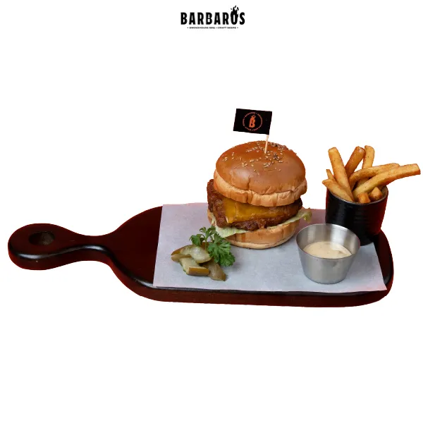 BURGER GÀ HUN KHÓI CHIÊN GIÒN
